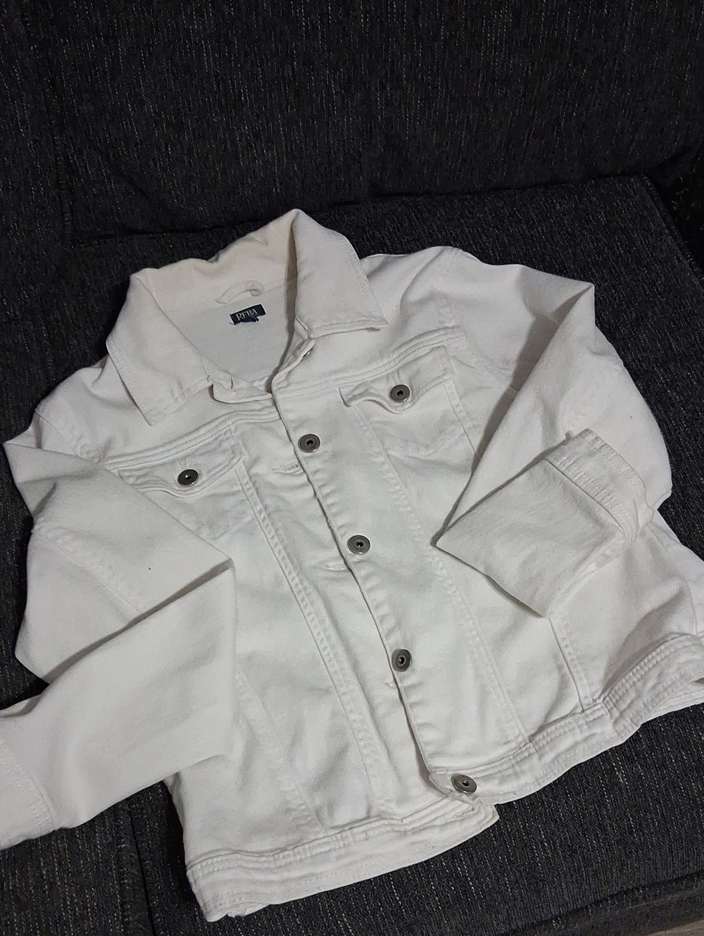 Reba White Denim Jacket - Classic Button Front